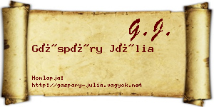 Gáspáry Júlia névjegykártya